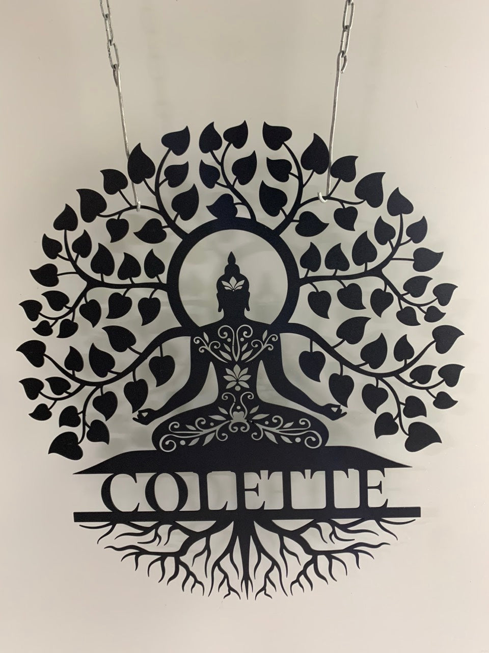 Custom Buddha Meditation Tree Of Life Metal Wall Art, Zen House Metal Sign, Spiritual Buddhism Metal Wall Art,yoga Studio Metal Wall Sign