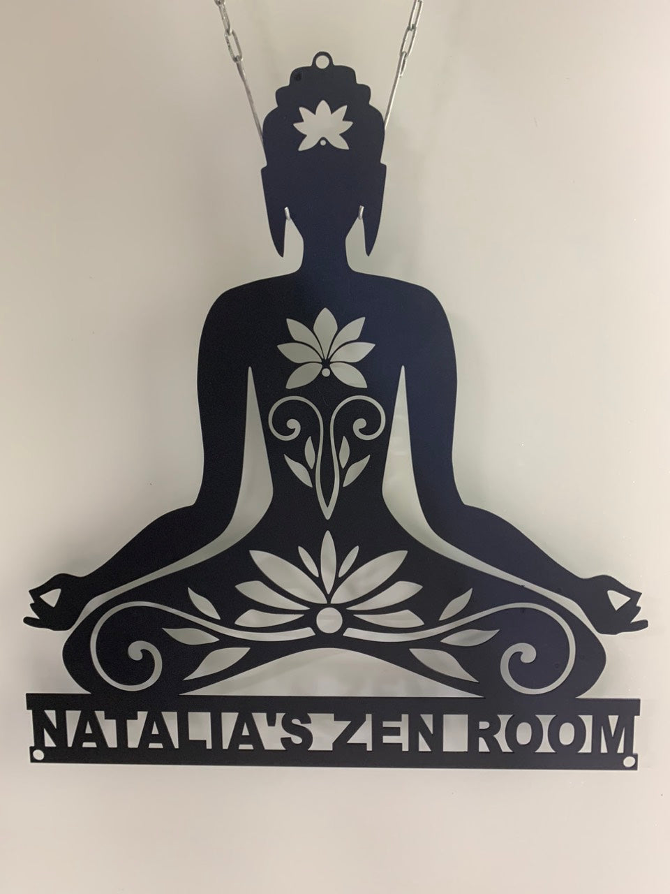 Custom Yoga Buddha Lotus Metal Wall Art, Personalized Zen House Metal Name Sign, Yoga Studio Metal Sign, Buddhist Namaste Sign Home Decor