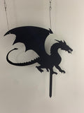 Dragon Garden Stake Metal Sign, Mythical Dragon Metal Garden Stake, Beautiful Dragon Metal Yard Sign, Dragon Sign Outdoor Metal Decor