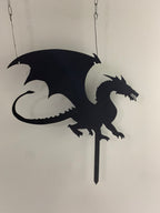 Dragon Garden Stake Metal Sign, Mythical Dragon Metal Garden Stake, Beautiful Dragon Metal Yard Sign, Dragon Sign Outdoor Metal Decor