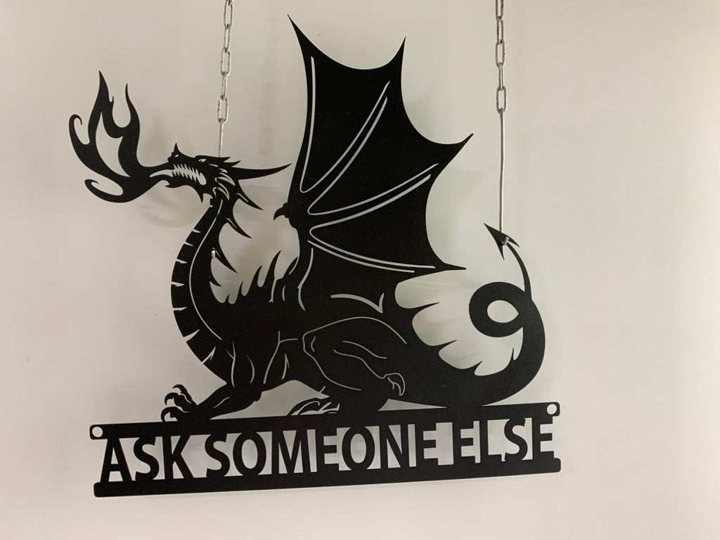 Personalized Mythical Dragon Metal Wall Art, Custom Fire Dragon Metal Name Sign, Kids Room Nursery Dragon Metal Wall Sign