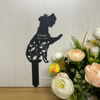 Custom Schnauzer Dog Memorial Metal Garden Stake, Dog Lovers Metal Yard Sign, Personalized Dog Metal Sign, Pet Loss Grave Marker, Remembrance Stake