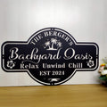 Personalized Backyard Oasis Metal Wall Art, Custom Welcome Poolside Bar Metal Sign, Poolside Patio Metal Wall Hanging, Patio Backyard Metal Decor